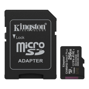 Kingston MicroSDXC karta 256GB Canvas Select Plus, U1, V10, A1, SD Adaptér