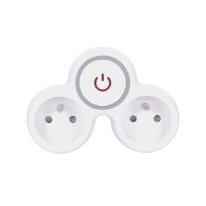 Solight rozbočka, 2x 10A, bílá-šedá, vypínač Solight rozbočka, 2x 10A, bílá-šedá, vypínač