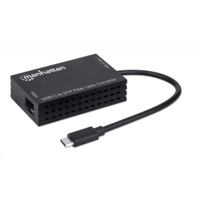 MANHATTAN Konvertor USB-C na SFP, Fiber Optic Converter, USB 3.2 Gen 1, černá