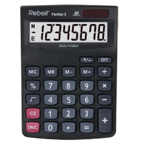 REBELL kalkulačka - Panther 8 - černá REBELL kalkulačka - Panther 8 - černá