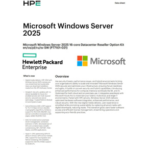 HPE Windows Server 2025 16-core Datacenter Reseller Option Kit (CZ EN Russia Pol Swe) HPE Windows Server 2025 16-core Datacenter Reseller Option Kit (CZ EN Russia Pol Swe)