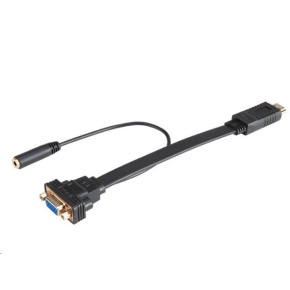 AKASA kabel HDMI na VGA, s audio kabelem, 20cm, černý