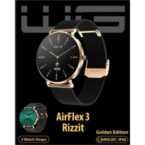 WG - Chytré hodinky WG AirFlex3 Rizz It, dámské, 2x řemínek, zlatá WG - Chytré hodinky WG AirFlex3 Rizz It, dámské, 2x řemínek, zlatá