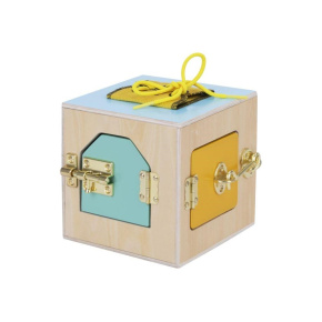 Montessori activity kostka se zámky Montessori activity kostka se zámky