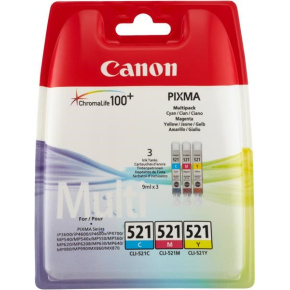 Canon CARTRIDGE CLI-521 C/M/Y MULTI-PACK SEC pro IP3600, MP 540,550,560, MP620,630,640, MP980,990