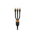 WG - Datový kabel 3v1 Type-C na 3x Type-C, 1,2 metru, 100 W + 15 W + 15 W, černá
