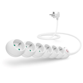 CONNECT IT prodlužovací kabel 230V, 6 zásuvek, 5m, s vypínačem, bílá CONNECT IT prodlužovací kabel 230V, 6 zásuvek, 5m, s vypínačem, bílá