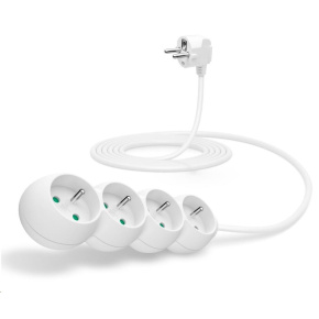 CONNECT IT prodlužovací kabel 230V, 4 zásuvky, 3 m, bez vypínače (bílý) CONNECT IT prodlužovací kabel 230V, 4 zásuvky, 3 m, bez vypínače (bílý)