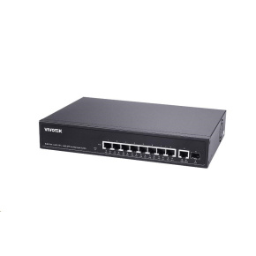 Vivotek PoE switch AW-GEL-105A-110, 8xGE PoE(802.3af/at/bt, PoE budget 110W), 1xGbE RJ-45, 1xSFP 100M/1G slot Vivotek PoE switch AW-GEL-105A-110, 8xGE PoE(802.3af/at/bt, PoE budget 110W), 1xGbE RJ-45, 1xSFP 100M/1G slot