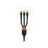 WG - Datový kabel 3v1 Type-C na 3x Type-C, 90 cm, 100 W + 15 W + 15 W, černá