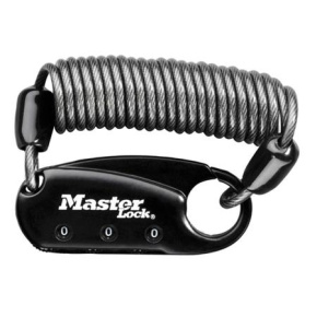 Master Lock Karabina s navíjecím kabelem 1551EURDBLK - Master Lock Karabina s navíjecím kabelem 1551EURDBLK -