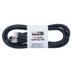 WG - Datový kabel Lightning na USB-A, 1 metr, černá WG - Datový kabel Lightning na USB-A, 1 metr, černá