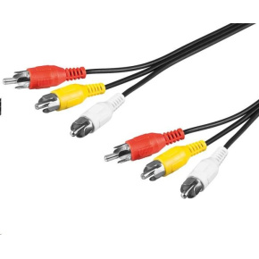 PremiumCord Kabel 3x CINCH-3x CINCH M/M 2m PremiumCord Kabel 3x CINCH-3x CINCH M/M 2m