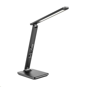 Solight LED stolní lampička s displejem, 9W, volba teploty světla, kůže, černá Solight LED stolní lampička s displejem, 9W, volba teploty světla, kůže, černá