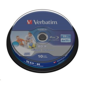 VERBATIM BD-R SL Datalife HTL (10-pack)Blu-Ray/Spindle/6x/25GB Wide Printable VERBATIM BD-R SL Datalife HTL (10-pack)Blu-Ray/Spindle/6x/25GB Wide Printable