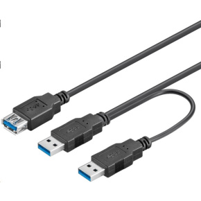 PremiumCord USB 3.0 napájecí Y kabel A/Male + A/Male -- A/Female DUÁLNÍ (extra napájení) PremiumCord USB 3.0 napájecí Y kabel A/Male + A/Male -- A/Female DUÁLNÍ (extra napájení)