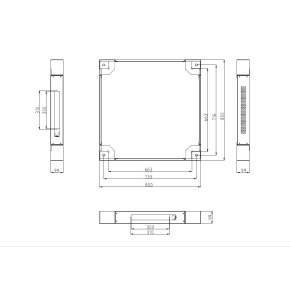 LEXI-Net podstavec s filtrem pro stojanový rozvaděč 800x800, šedý LEXI-Net podstavec s filtrem pro stojanový rozvaděč 800x800, šedý