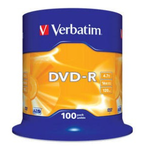 VERBATIM DVD-R(100-Pack)Spindle/General Retail/16x/4.7GB VERBATIM DVD-R(100-Pack)Spindle/General Retail/16x/4.7GB