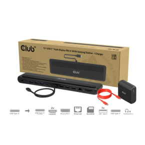 Club3D Dokovací stanice USB-C 12v1, 2xHDMI, 1xDP, 2xUSB-C, 3xUSB, 1xRJ45, 1x3.5mm, černá Club3D Dokovací stanice USB-C 12v1, 2xHDMI, 1xDP, 2xUSB-C, 3xUSB, 1xRJ45, 1x3.5mm, černá